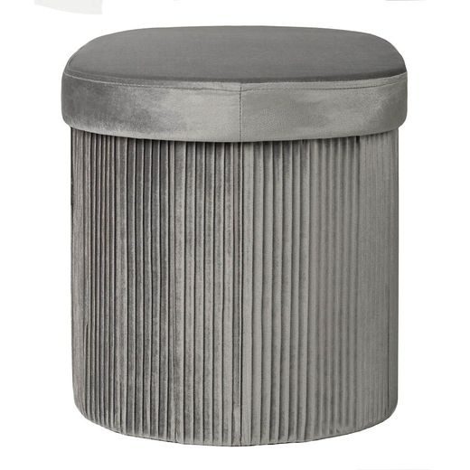 HACIENDA SKLADACÍ OVÁLNY BOX ZAMATOVÝ S VEKOM 80 CM - SV. SIVÁ