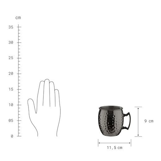 MOSCOW MULE HRNČEK TEPANÝ 470 ML - ČIERNA