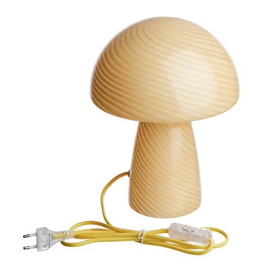 FUNGI TOWN SKLENENÁ LAMPA - ŽLTÁ