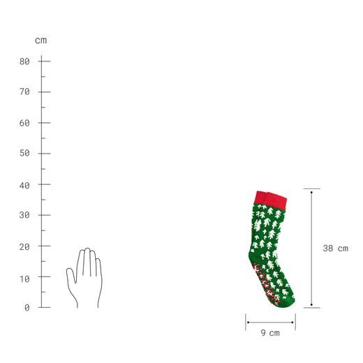 COZY SOCKS PONOŽKY STROMČEKY VEĽKOSŤ 39-42 - ZELENÁ/ČERVENÁ