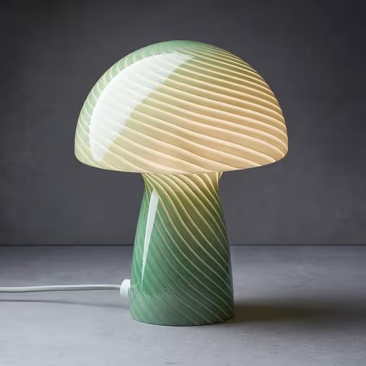 FUNGI TOWN SKLENENÁ LAMPA - ZELENÁ