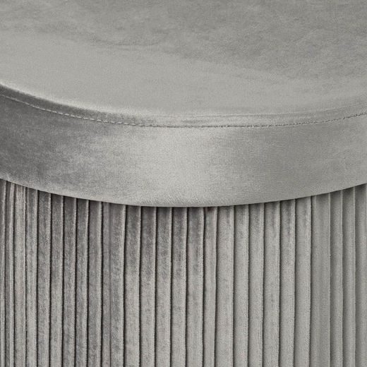 HACIENDA SKLADACÍ OVÁLNY BOX ZAMATOVÝ S VEKOM 80 CM - SV. SIVÁ