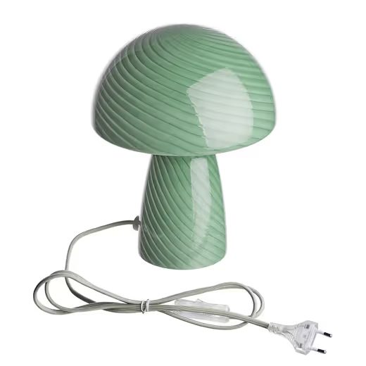 FUNGI TOWN SKLENENÁ LAMPA - ZELENÁ