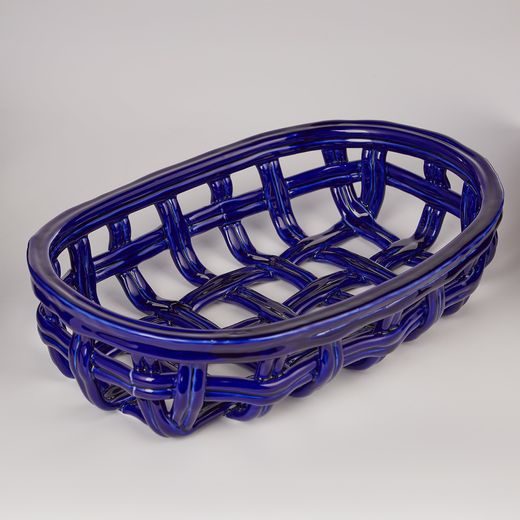 CRAFT KERAMICKÝ KOŠÍK 31 X 20 CM - MODRÝ