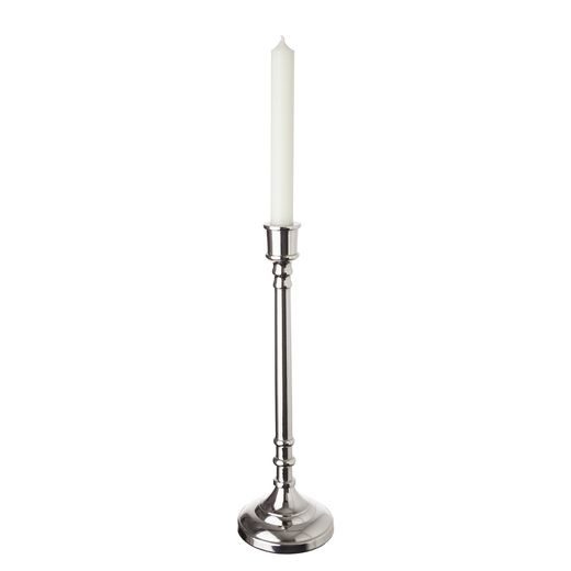 PURE CLASSICS SVIETNIK NA DLHÚ SVIEČKU 31 CM - STRIEBORNÁ