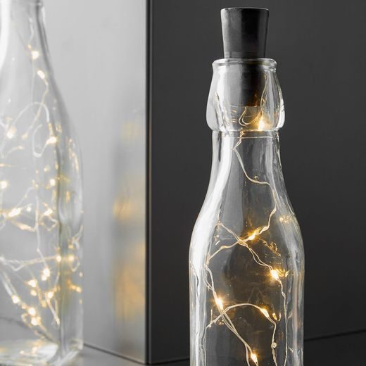 BOTTLE LIGHT LED ZÁTKA NA FĽAŠU SVETLO TEPLÉ - BIELA