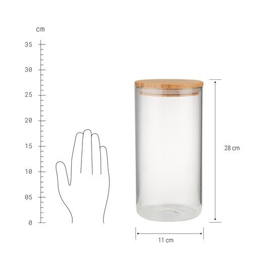 WOODLOCK SKLENENÁ DÓZA 2,3 L - ČÍRA/PRÍRODNÁ