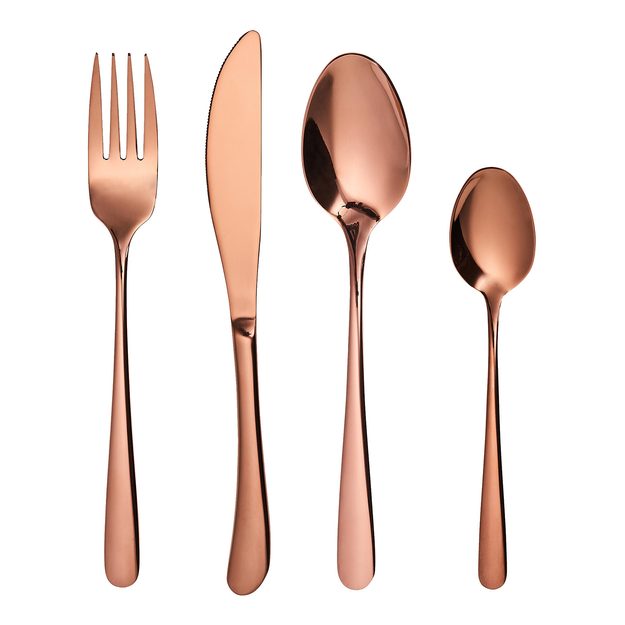 QUEENS SÚPRAVA PRÍBOROV 4 KS - RUŽOVÁ ZLATÁ