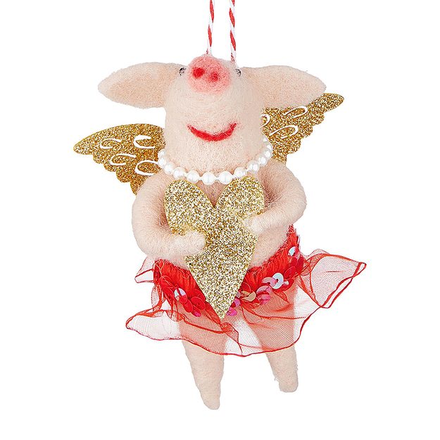 HANG ON PLSTENÁ OZDOBA S PLYŠOM PRASIATKO