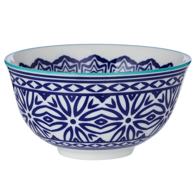 ORNAMENTS MISKA 240 ML - MODRÁ/BIELA