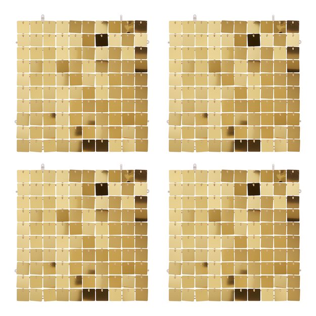 DISCO NÁSTENNÁ DEKORÁCIA 30 X 30 CM 4 KS - ZLATÁ