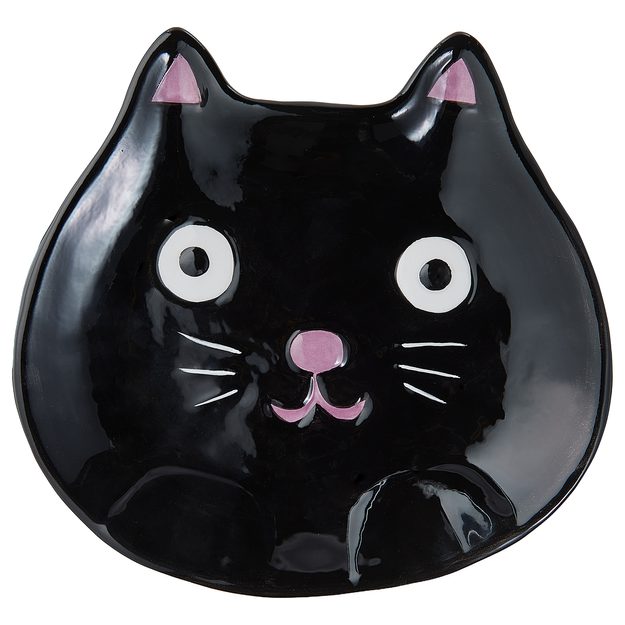 HALLOWEEN DEKORAČNÝ TANIER MAČKA 16 CM - ČIERNA
