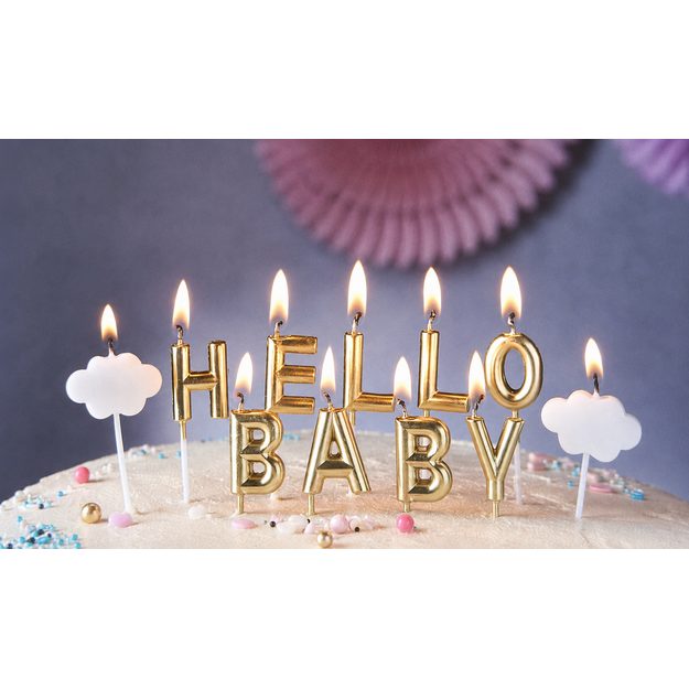 HELLO BABY SADA SVIEČOK - ZLATÁ