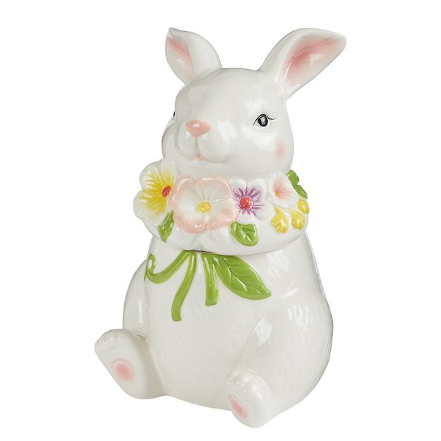 EASTER KERAMICKÁ DÓZA KRÁLIK S KVETMI