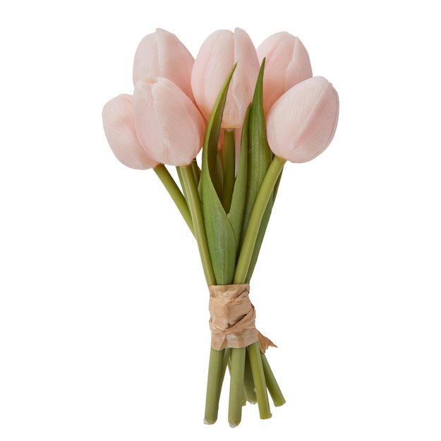 FLORISTA ZVÄZOK MINI TULIPÁNOV 7 KS 16 CM - SV. RUŽOVÁ