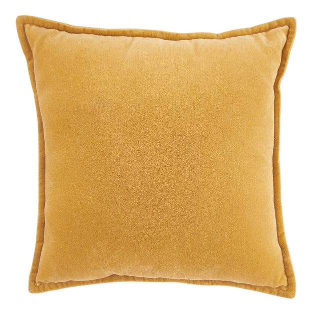 COTTON VELVET VANKÚŠ 45 X 45 CM - ŽLTÁ