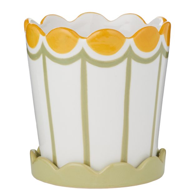 SUNDAE KVETINÁČ S MISKOU 13 CM - SV. ZELENÁ