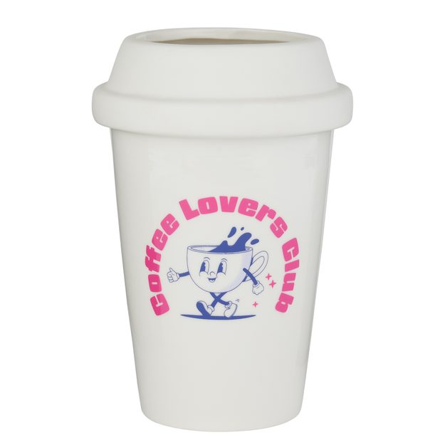 COFFEE LOVER VÁZA 20 CM – BIELA