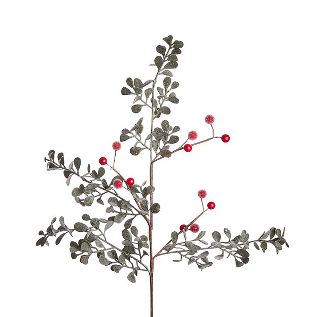 FLORISTA VETVIČKA S BOBUĽKAMI A TRBLIETKAMI 53 CM