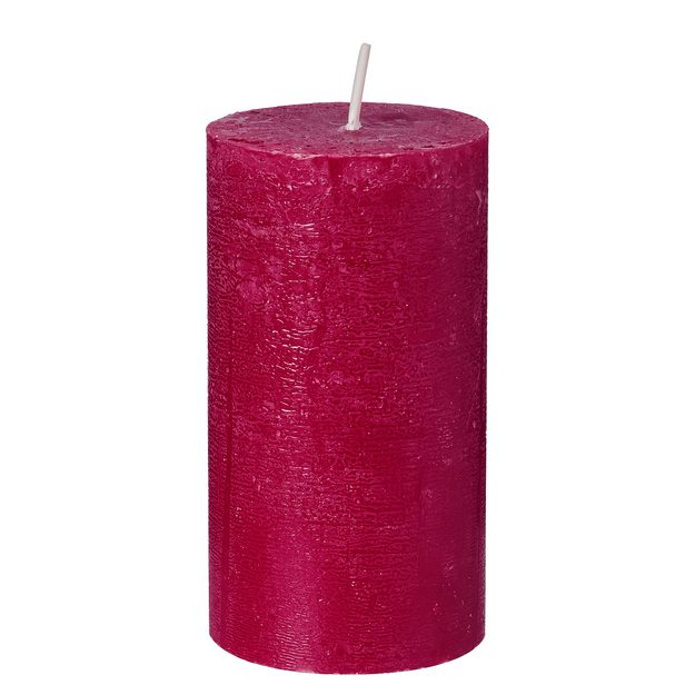 RUSTIC SVIEČKA 13 CM - TM. ČERVENÁ