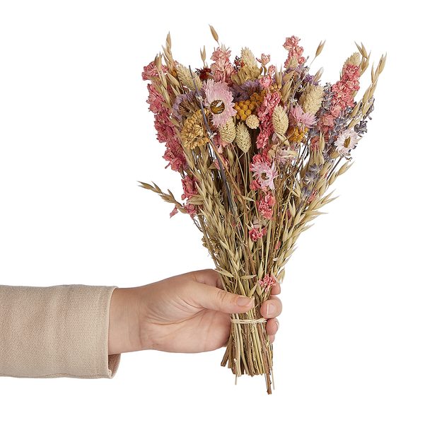 FLOWER MARKET ZVÄZOK SUŠENÝCH KVETÍN 28 CM - RUŽOVÁ