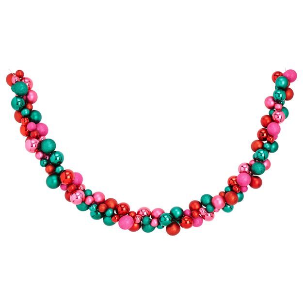 FESTIVAL GIRLANDA GULIČKOVÁ 160 CM - ČERVENÁ/ZELENÁ