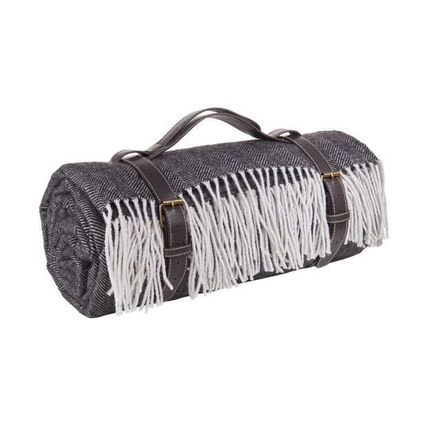 ASCOT PIKNIKOVÁ DEKA 200 X 150 CM - ČIERNA/BIELA