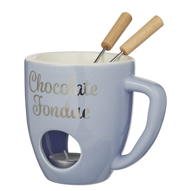 CHOCOLATE FONDUE HRNČEK SO 2 VIDLIČKAMI - SV. MODRÁ