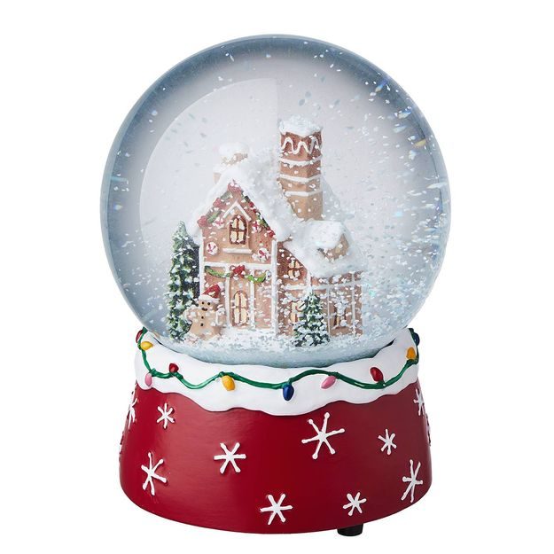 X-MAS HRACIA SNEHOVÁ GUĽA PERNÍKOVÝ DOMČEK 10 CM