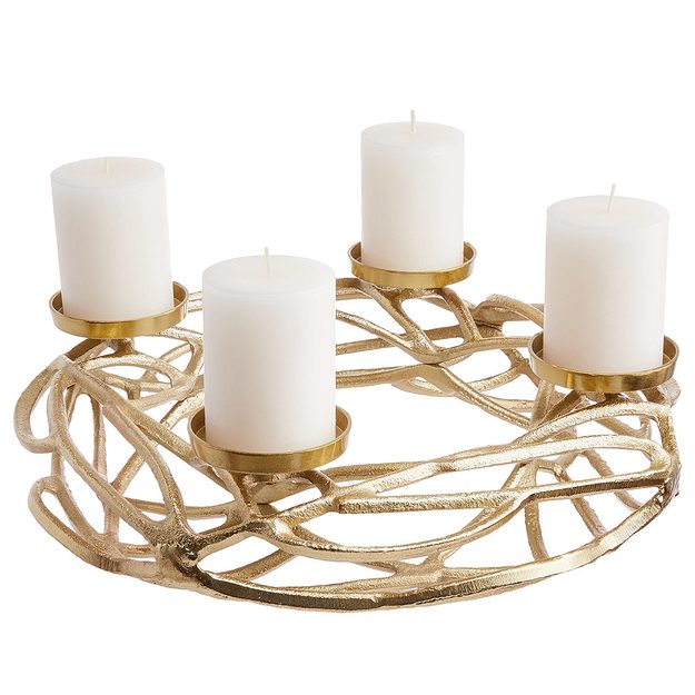 ADVENT VENIEC KOVOVÝ "NAPLAVENÉ DREVO" 40 CM - ZLATÁ