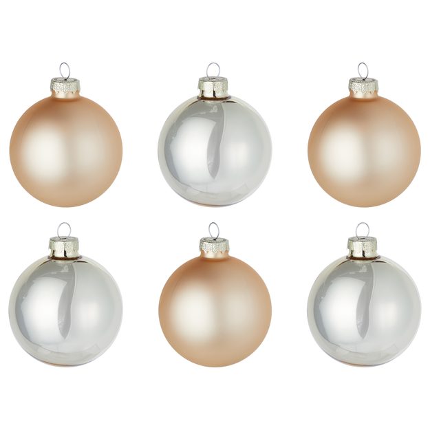 HANG ON SADA SKLENENÝCH GÚĽ 8 CM 6 KS - BÉŽOVÁ