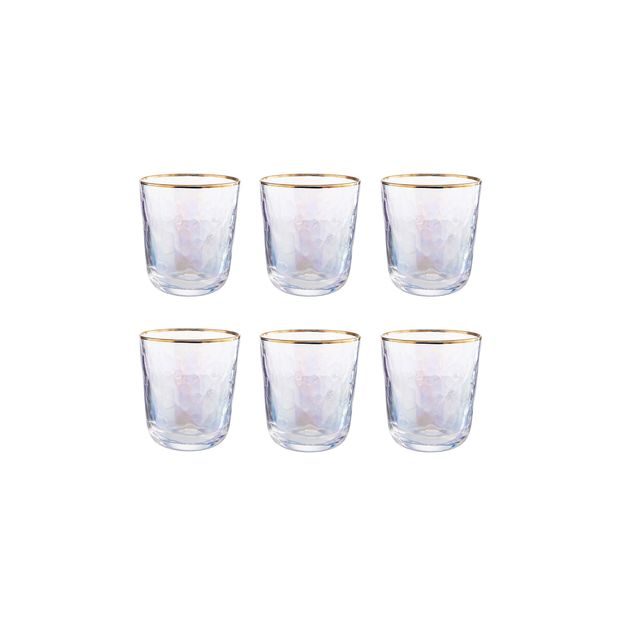 SMERALDA SADA POHÁROV SO ZLATÝM OKRAJOM 280 ML 6 KS