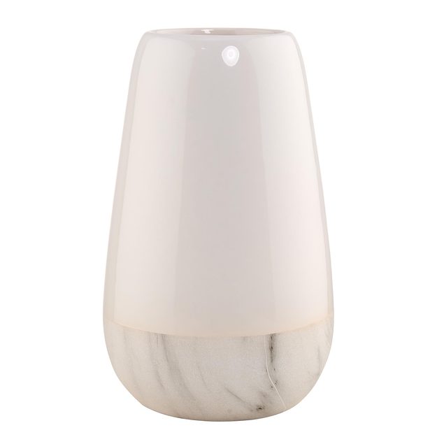 MARBELLO VÁZA MRAMOROVÝ VZHĽAD - BIELA