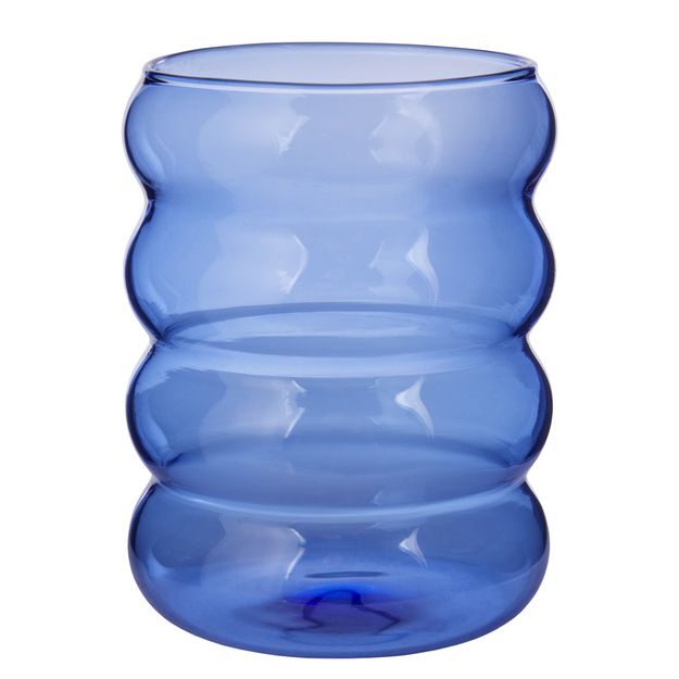 HOOP SKLENENÝ POHÁR - MODRÝ