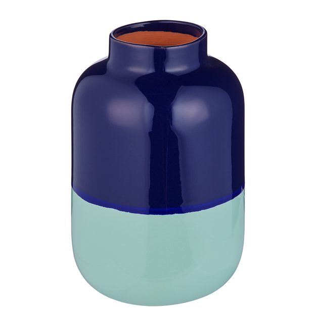 TWO TONE VÁZA 22 CM - TM. MODRÁ/SV. MODRÁ