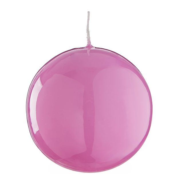 BUBBLES SVIEČKA GUĽATÁ LESKLÁ 9 CM - RUŽOVÁ