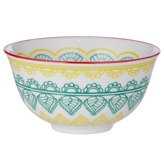 ORNAMENTS MISKA 240 ML - ŽLTÁ/ZELENÁ