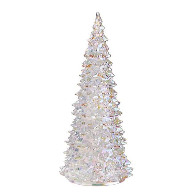CRYSTAL LED JEDĽA SKLENENÁ 28 CM - STRIEBORNÁ