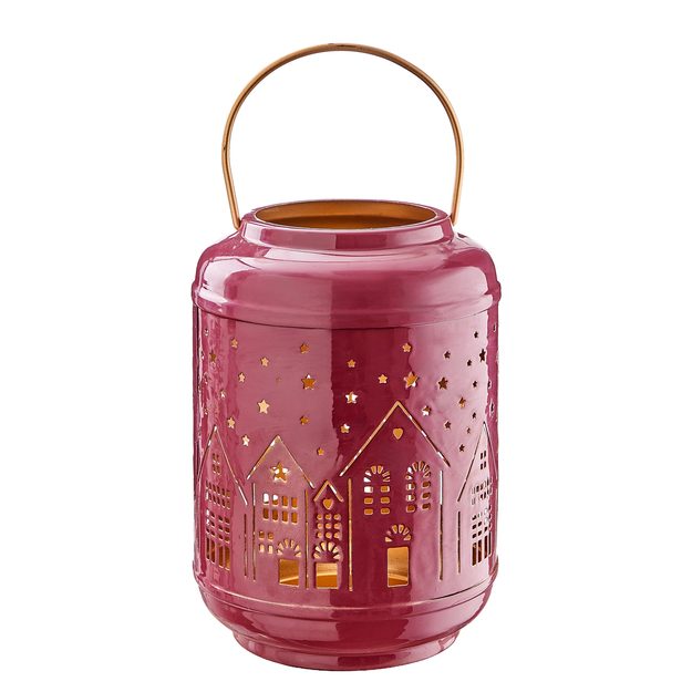 COZY HOME LAMPÁŠ KOVOVÝ 23 CM - TM. RUŽOVÁ