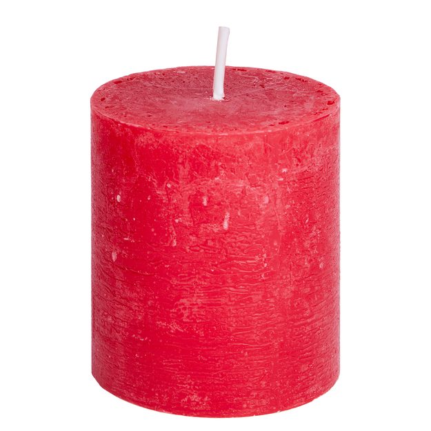 RUSTIC SVIEČKA 8 CM - ČERVENÁ