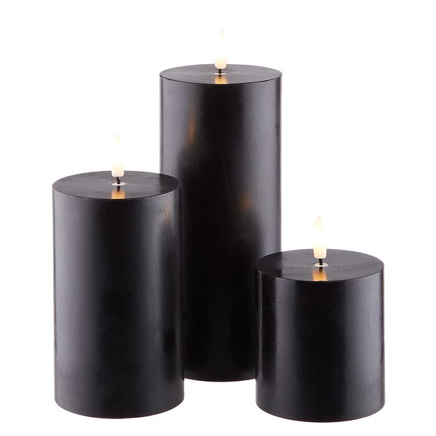 NORDIC LIGHT LED SVIEČKY 3 KS - ČIERNA