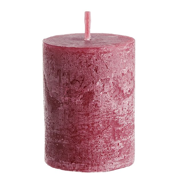RUSTIC SVIEČKA 9 CM - TM. ČERVENÁ