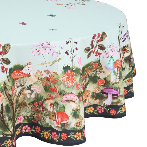 FUNGHI &AMP; FLOWERS PAMUT ASZTALTERÍTŐ KEREK , Ø 180CM