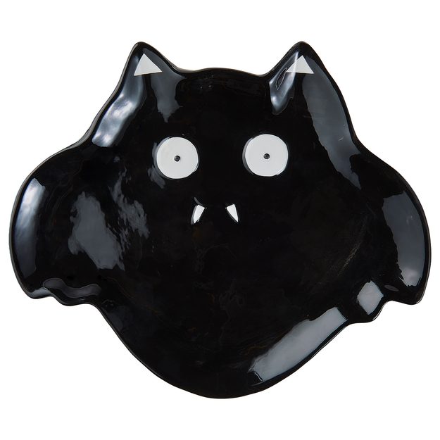 HALLOWEEN DEKORAČNÝ TANIER NETOPIER 26 CM - ČIERNA