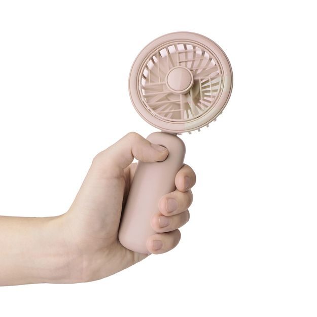 AIR WAVE RUČNÝ VENTILÁTOR S DRŽIAKOM NA TELEFÓN - RUŽOVÝ