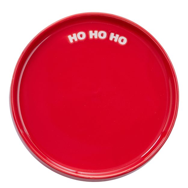 GOOD VIBES TALÍŘ "HO HO HO" 15 CM - ČERVENÁ
