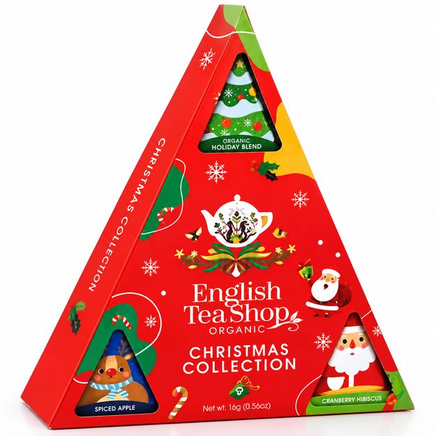 ENGLISH TEA SHOP SADA ČAJOVÝCH PYRAMÍDOK "CHRISTMAS COLLECTION" 9 KS - ČERVENÁ