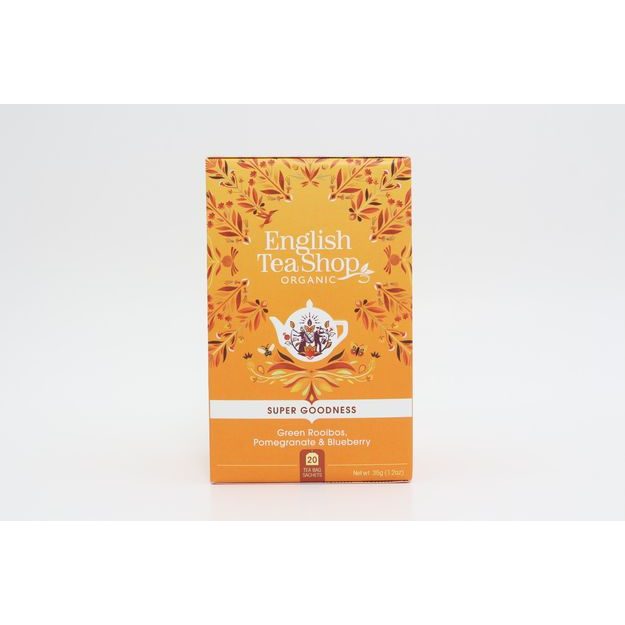 ENGLISH TEA SHOP ZELENÝ ROOIBOS S GRANÁTOVÝM JABLKOM A ČUČORIEDKOU 20 KS