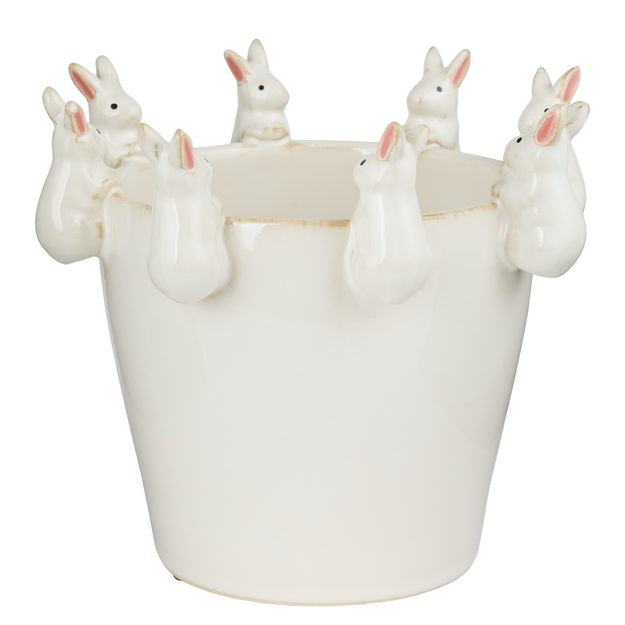 CIRCLE OF FRIENDS KVETINÁČ ZAJAČIKY 19 CM - BIELA