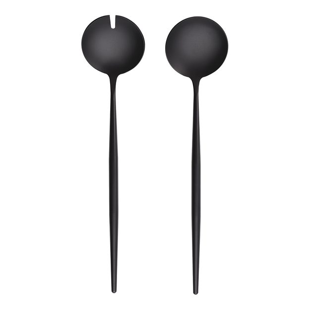 STILETTO ŠALÁTOVÝ PRÍBOR SET 2 KS - ČIERNA